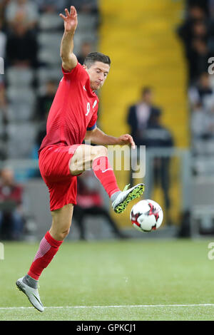 Astana in Kazakhstan. Il 4 settembre, 2016. Robert Lewandowski (POL), Kazakistan contro la Polonia, la Coppa del Mondo FIFA 2018 qualificatore. La partita si è conclusa in un 2-2 a credito: Azione Plus immagini di sport/Alamy Live News Foto Stock