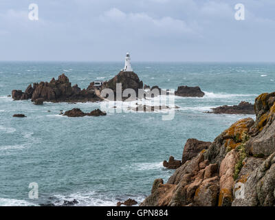 Punto Corbiere e faro Jersey Isole del Canale Foto Stock