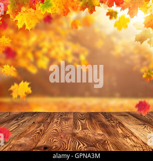 Autunno magnifico sfondo con listelli vuoto Foto Stock