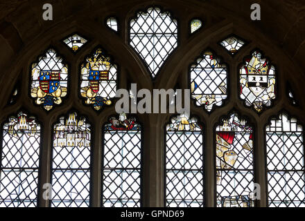 La finestra orientale, Little Malvern Priory, Worcestershire, England, Regno Unito Foto Stock