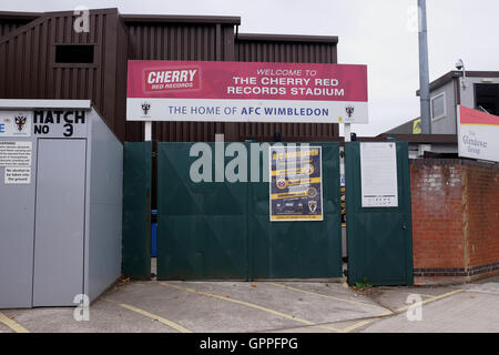 AFC Wimbledon il Cherry Red Records Stadium Londra sud essi terra condividere con Kingstonian Foto Stock