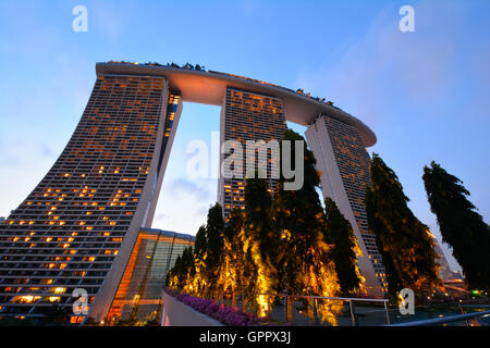 Il Marina Bay Sands Resort, Singapore Foto Stock