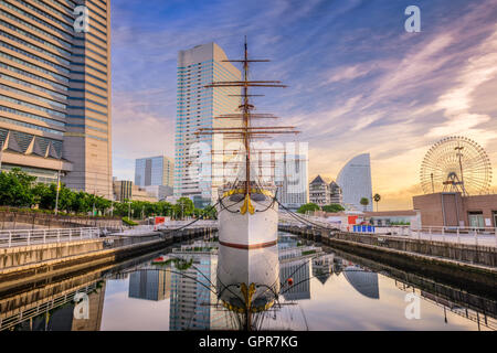 Yokohama, Giappone paesaggio urbano di Minato-mirai distretto. Foto Stock