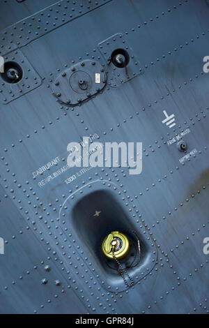 Dettagli di una cabina di un vecchio aereo francese Foto Stock