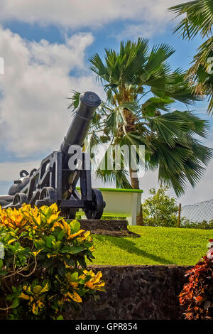 Il cannone a Fort King George Tobago West Indies Foto Stock