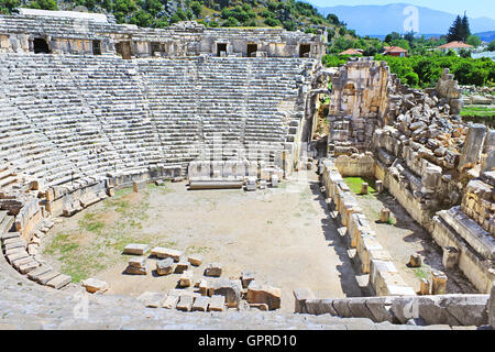 Antico anfiteatro in Myra, Turchia Foto Stock