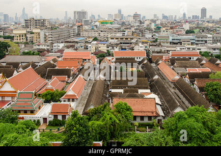 Bangkok (Thailandia) skyline vista dal Golden Mount Foto Stock