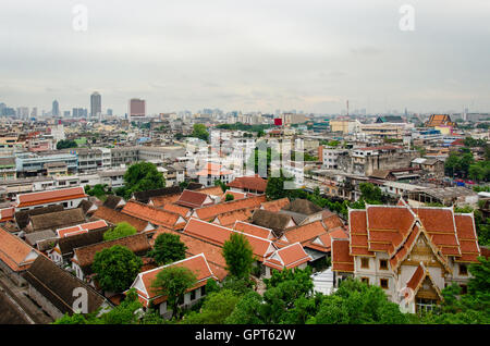 Bangkok (Thailandia) skyline vista dal Golden Mount Foto Stock