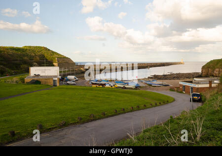 Prima's Haven Spiaggia e molo di Tynemouth a Tynemouth Foto Stock