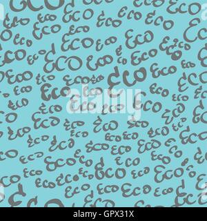 ECO scritto a mano senza giunture sfondo vettoriale Illustrazione Vettoriale