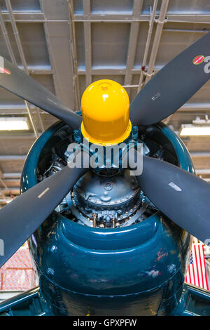 La USS Midway mostra Museo della II Guerra Mondiale dei motori degli aerei. l'aereo coinvolto nella Seconda Guerra Mondiale. Foto Stock