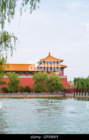 Palazzi, pagode all'interno del territorio della Città Proibita Museum di Pechino nel cuore della city in Cina. Foto Stock