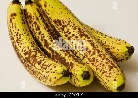 Banane stramature (macchie marroni) Foto Stock