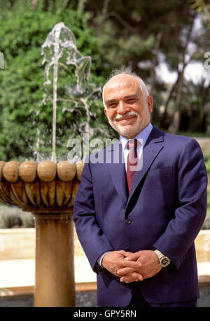 Anni Novanta - Amman - Re Hussein di Giordania presso il Palazzo Reale. Foto Stock