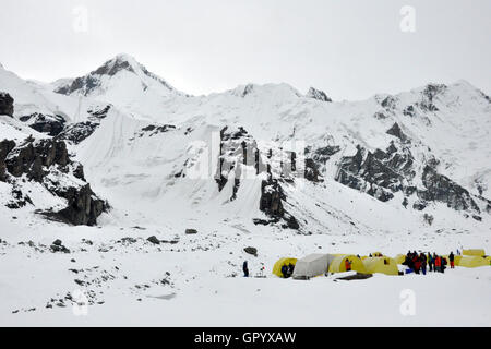 In Kirghizistan, Khan Tengri di base camp Foto Stock