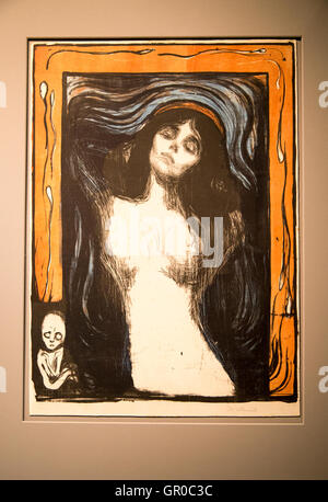 "Madonna" 1902 litografia da Edvard Munch, 1863-1944 Kode 3 art gallery Bergen, Norvegia Foto Stock