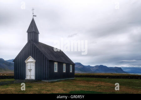 Budir, chiesa nera, Snaefellsnes, Islanda Foto Stock
