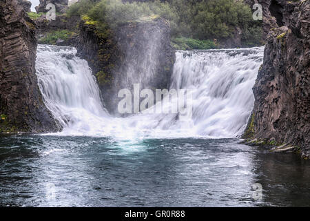 Hjalparfoss, Sud Islanda, Europa Foto Stock