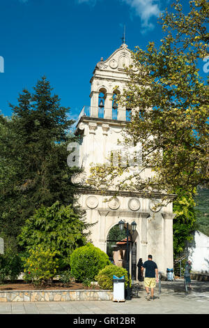 Il campanile del monastero di Agios Gerasimos, CEFALLONIA, ISOLE IONIE, Grecia, Europa Foto Stock