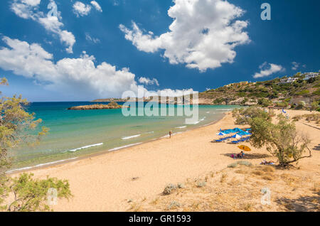 Spiaggia di Kalathas, Creta, Grecia. Kalatha è una delle migliori spiagge di Creta Foto Stock