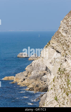 Scogliere calcaree vicino Lulworth in Dorset Inghilterra Regno Unito Foto Stock