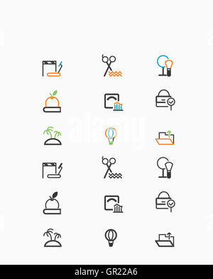 Varie icone di linea Foto Stock