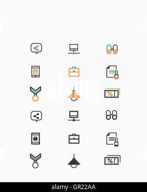 Varie icone di linea Foto Stock