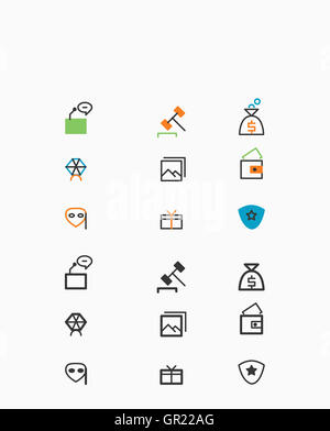 Varie icone di linea Foto Stock