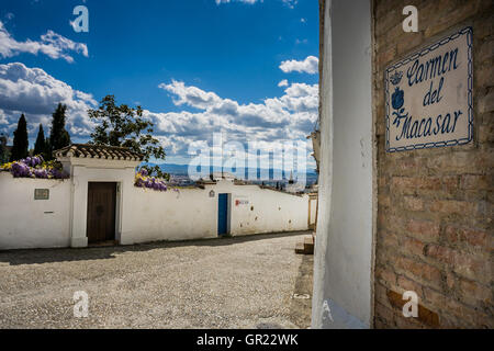 Granada, Spagna - 23 Marzo 2008 - quartiere Albaicin a Granada, Spagna Foto Stock