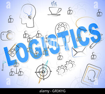 Logistica parola che significa analizzare le strategie e logistico Foto Stock