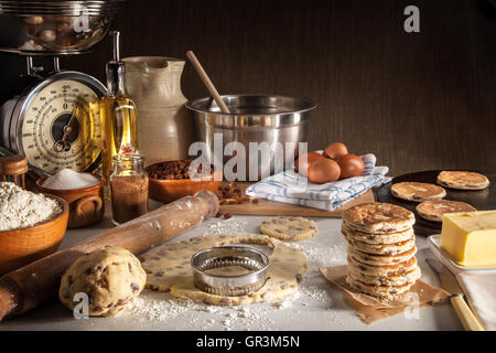 Fare torte gallesi Foto Stock