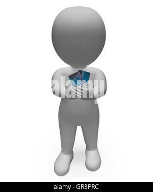 Carta di Credito significato problema bancario e rendering 3D Rendering Foto Stock