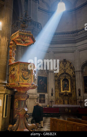 Granada, Spagna - 23 Marzo 2008 - Principale interno della Cattedrale di Granada, Andalusia, Spagna Foto Stock