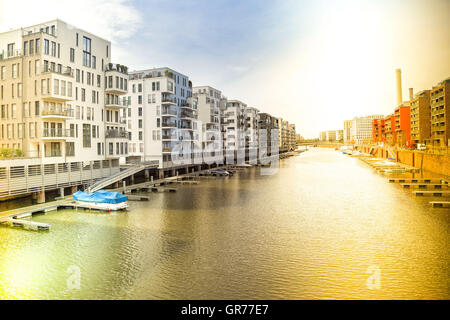 Frankfurt am Main di notte Foto Stock