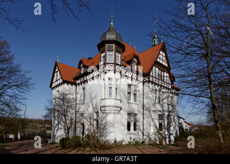 Villa Stahmer In Georgsmarienhuette,costruito nel 1900 in stile Half-Timbering serve la città,di Georgsmarienhuette come un museo Foto Stock