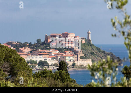 Portoferraio, Stella Fort Forte Stella sull isola d'Elba, Toscana, Italia, Europa Foto Stock