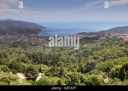 Paesaggio vicino Sant Ilario, Isola d'Elba, Toscana, Italia, Europa Foto Stock