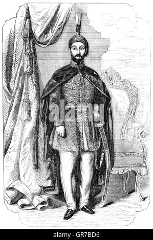 Abdülmecid I (1823 - 1861), noto anche come Abdulmejid e simili ortografia, fu il trentunesimo sultano dell'Impero Ottomano e successe al padre Mahmud II il 2 Luglio 1839 Foto Stock