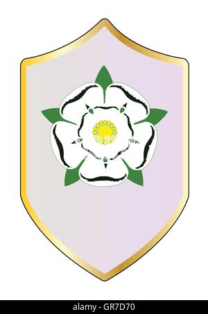 Lo scudo ed emblema del lato di York nella guerra dei Roses Illustrazione Vettoriale