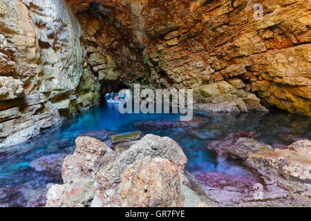 Grotta Odysseys sull isola di Mljet Foto Stock