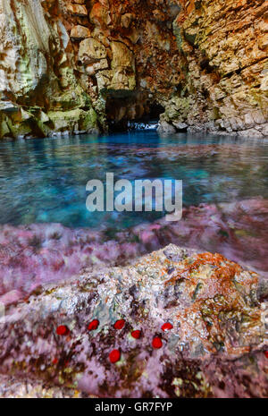 Grotta Odysseys sull isola di Mljet Foto Stock