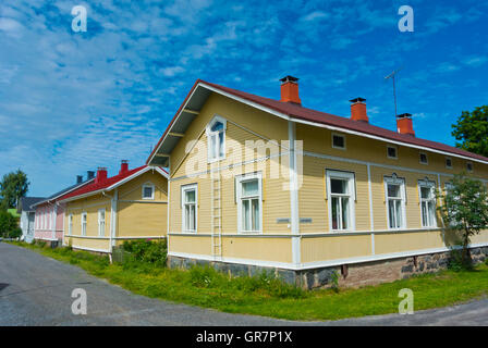 Reposaari, isola con case in legno, Pori, Finlandia occidentale Foto Stock