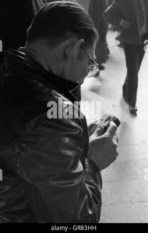 Stazione ferroviaria 1971 BW Foto Stock