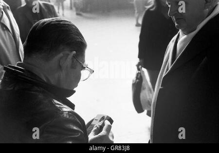 Stazione ferroviaria 1971 BW Foto Stock