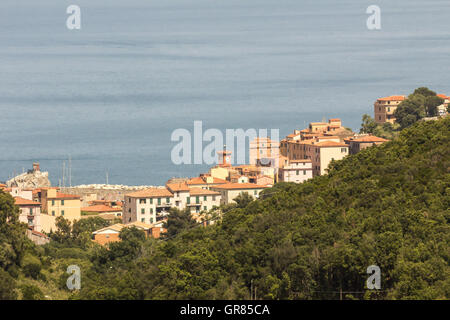 Villaggio di Rio Marina, Isola d'Elba, Toscana, Italia, Europa Foto Stock