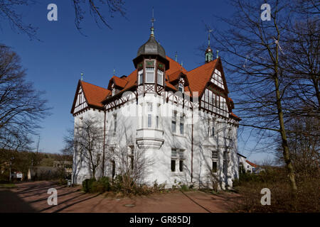 Villa Stahmer In Georgsmarienhuette,costruito nel 1900 in stile Half-Timbering serve la città,di Georgsmarienhuette come un museo Foto Stock