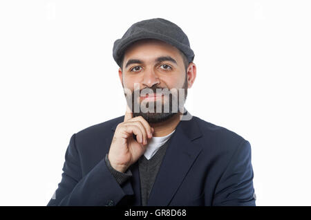 Uomo con il cappello Foto Stock