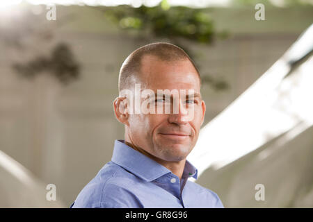 Atticus Lish, il romanziere americano, al Edinburgh International Book Festival. Edimburgo, Scozia. 27 Agosto 2016 Foto Stock