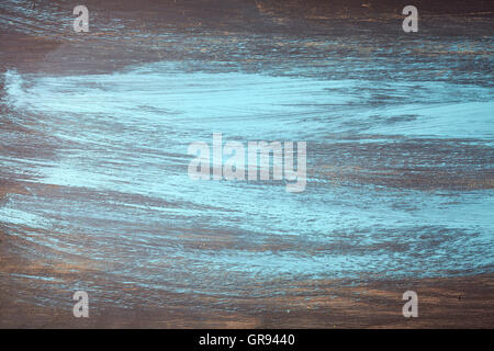 Sufrace in legno appena dipinto di blu, grunge background. Foto Stock