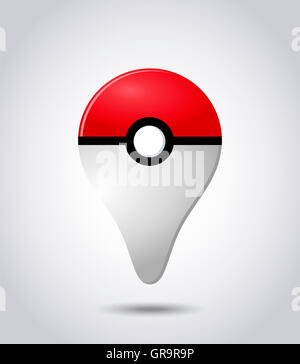 6 Settembre 2016: 3D realistiche pokeball plus dispositivo dalla posizione base pokemon go telefono cellulare gioco. Foto Stock